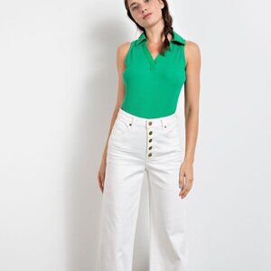 E21 easel BABY RIB POLO BODYSUIT Kelly Green
